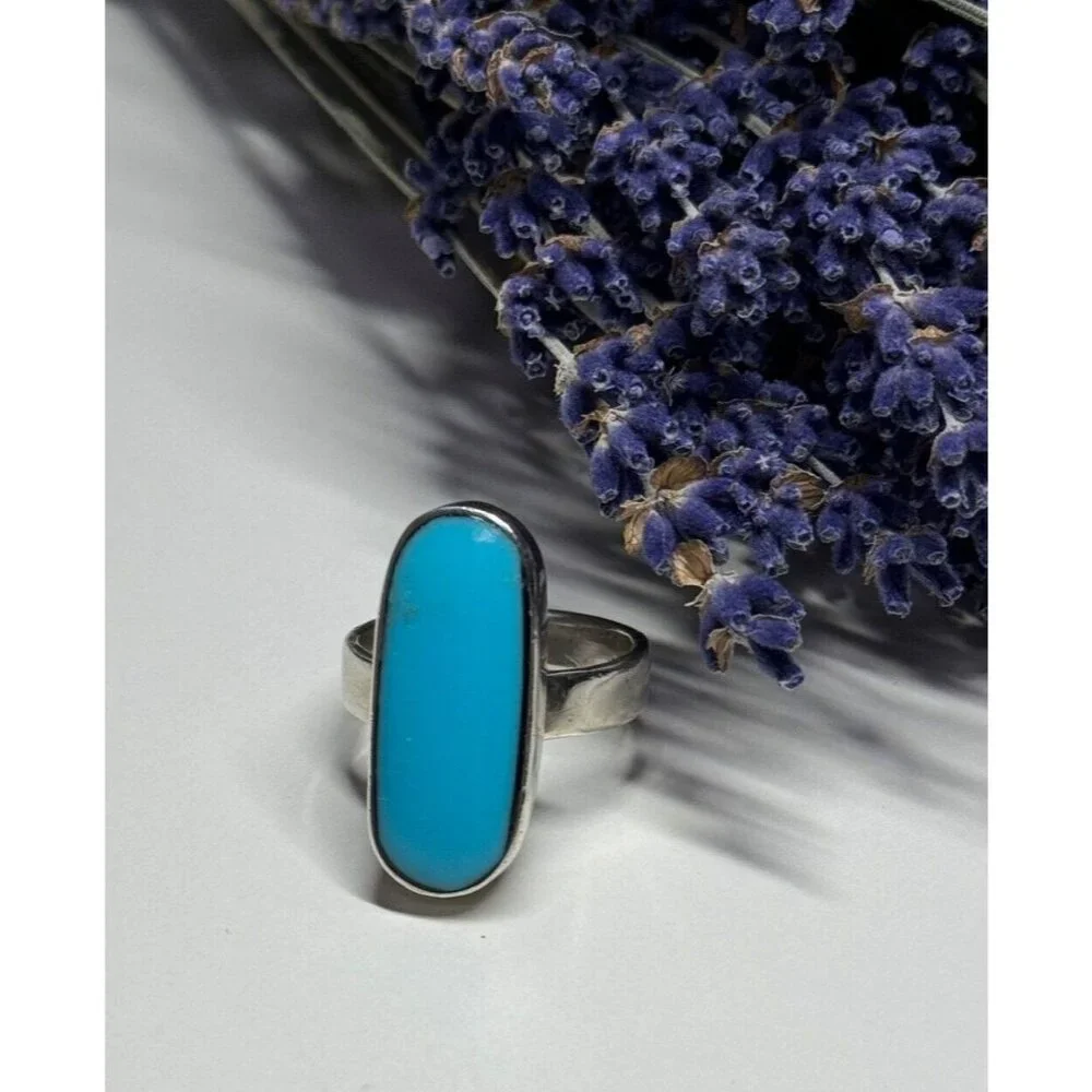 925 STERLING SILVER LARIMAR RING SIZE 8